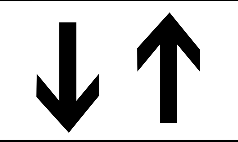 image shows an arrow pointing up and arrow pointing down