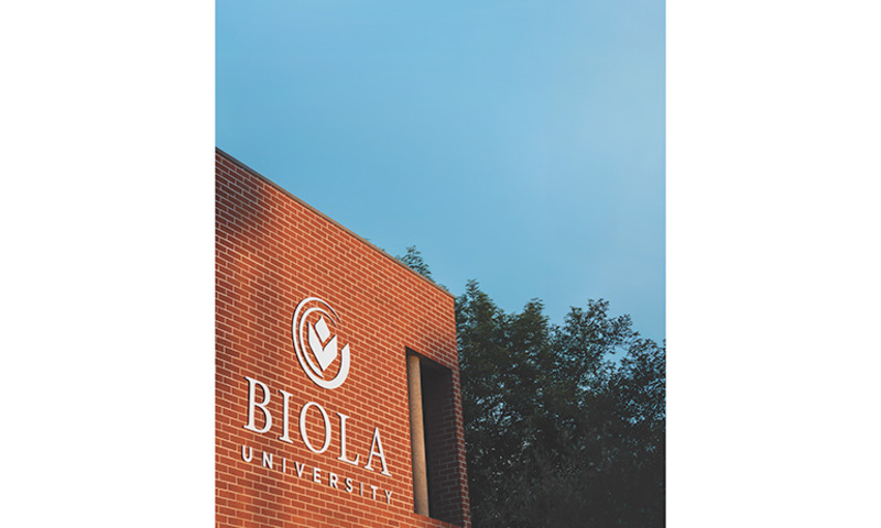 Biola sign at Metzger Hall