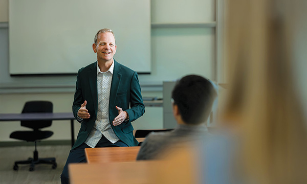 Shane Enete in classroom