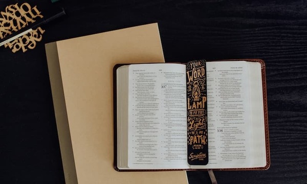 white book page on brown cardboard box