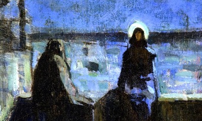 Painting of Jesus and Nicodemus