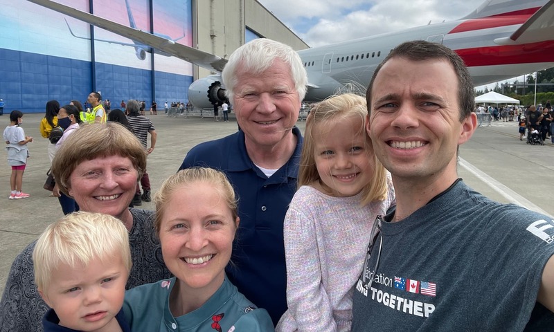 Image shows Cory and his family