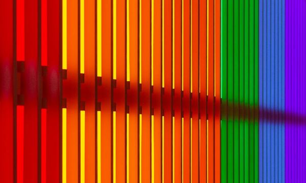 Image shows rainbow spectrum in lines