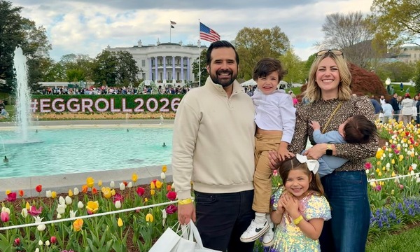 image shows Chelsea and her family