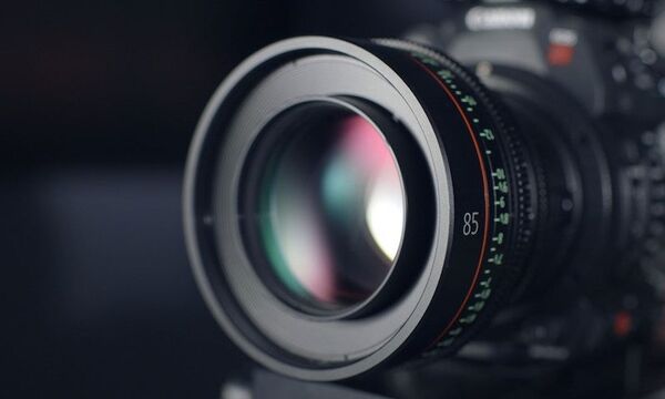 Camera lens up close