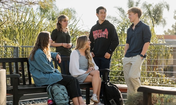 image shows students on campus