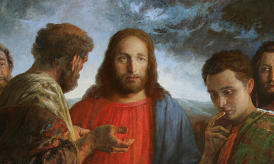 Christ and the Rich Young Ruler - oil on canvas