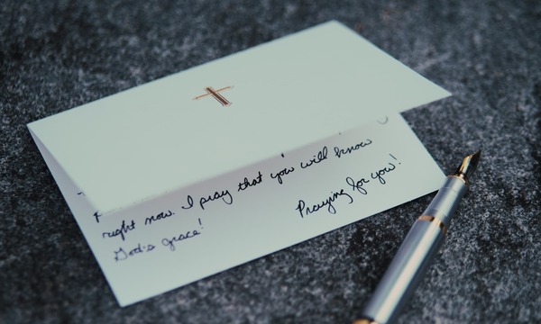 image shows a written note