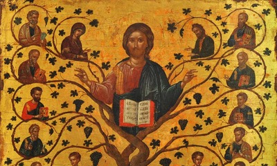 Icon Painting of Christ with Bible