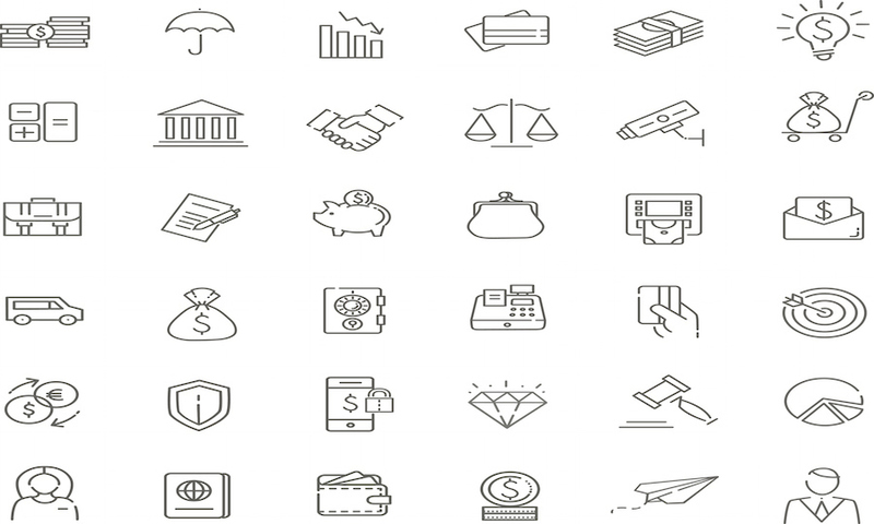 Financial and work related icons