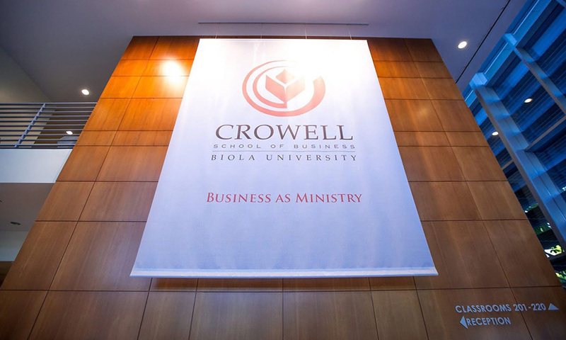 Crowell School of Business Business as Ministry banner