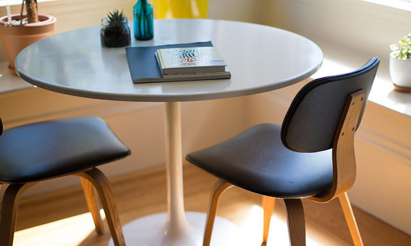 Image of a table with two chairs