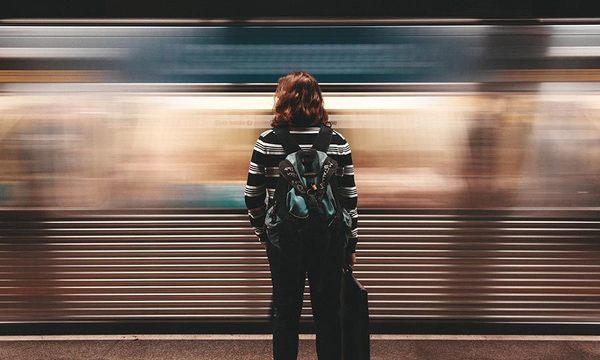 person in subway