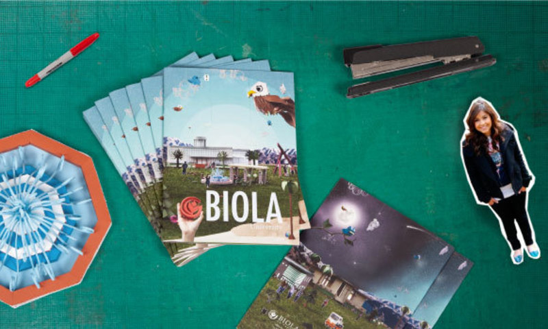 Biola viewbooks on a table