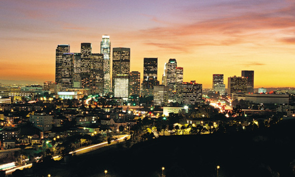 Downtown Los Angeles during sunset