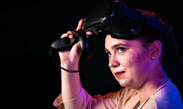 Megan Scott wearing a VR headset
