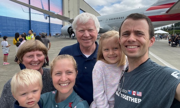 Image shows Cory and his family