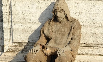 a man dressed in sackcloth and ashes