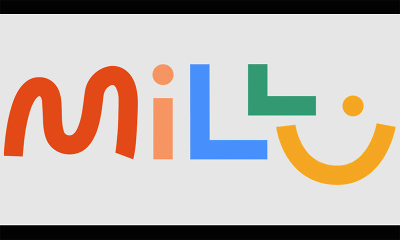 five-letter multicolor logo M-I-L-L-U