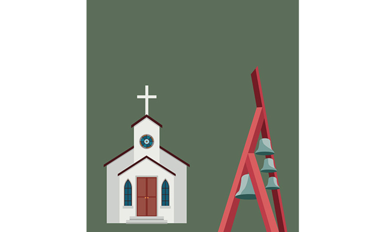 illustration of chapel and bell towers