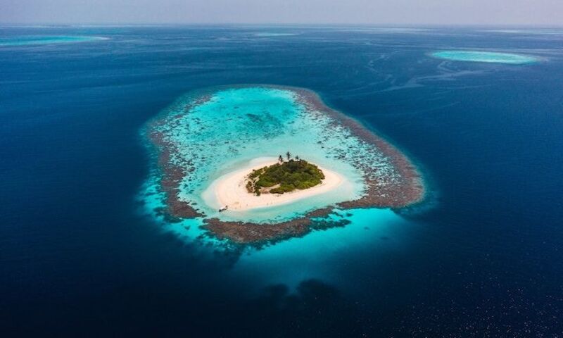 Island in middle of sea