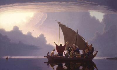 Painting of Jesus calming the storm