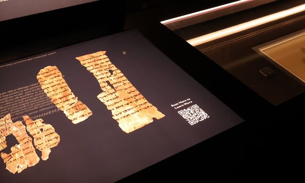 image shows some of dead sea scrolls exhibit
