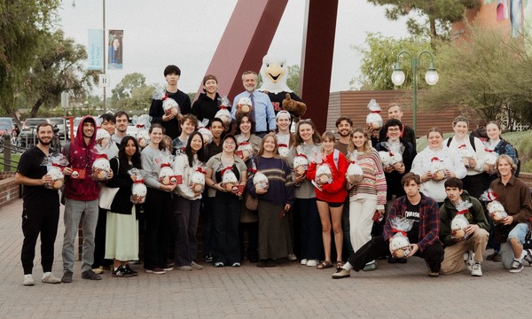 image shows students with SquishEagles