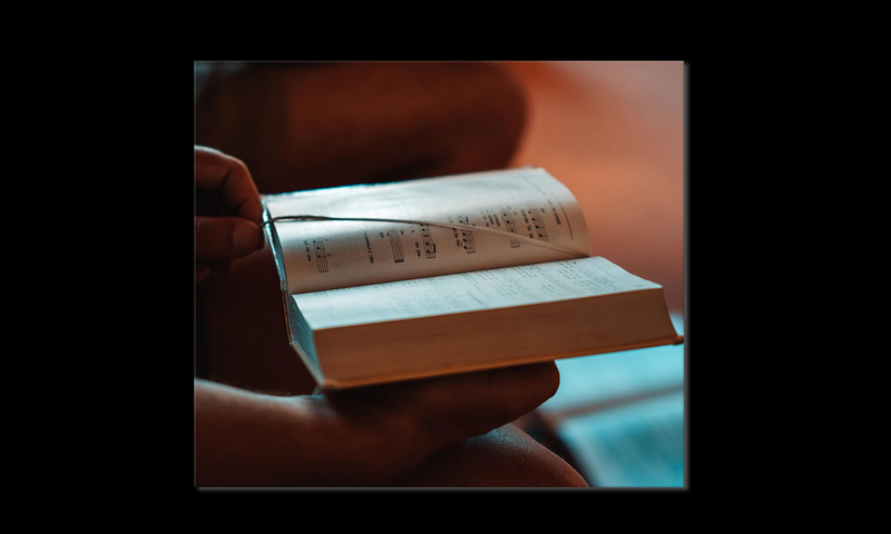 image shows a hymn book 