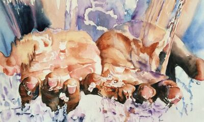 I Wash My Hands - watercolor on paper