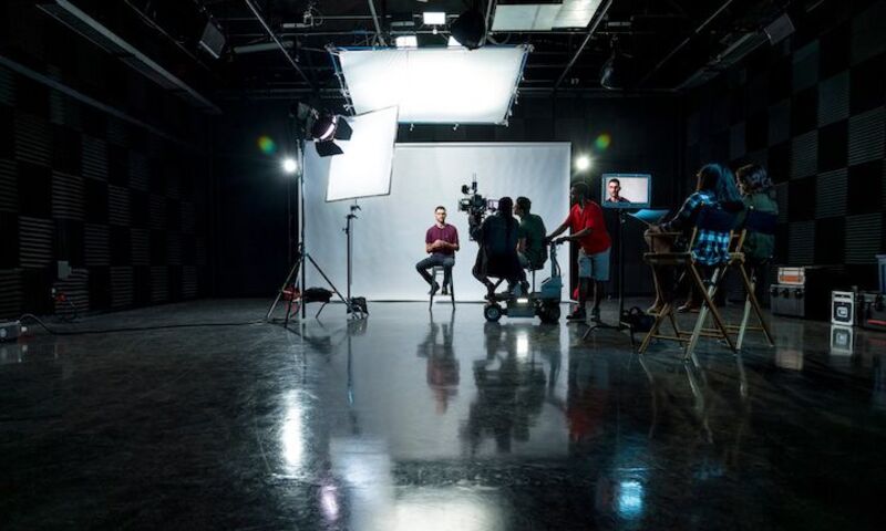 Image shows Biola's Production Center for film students