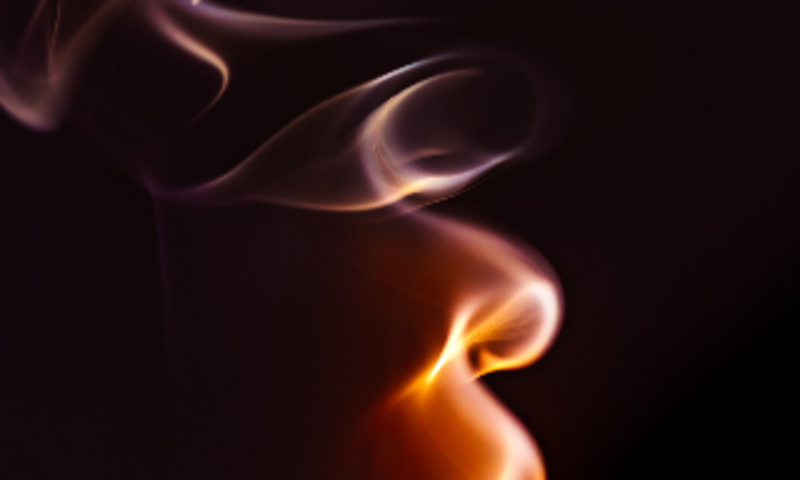 Abstract image with orange light swirling