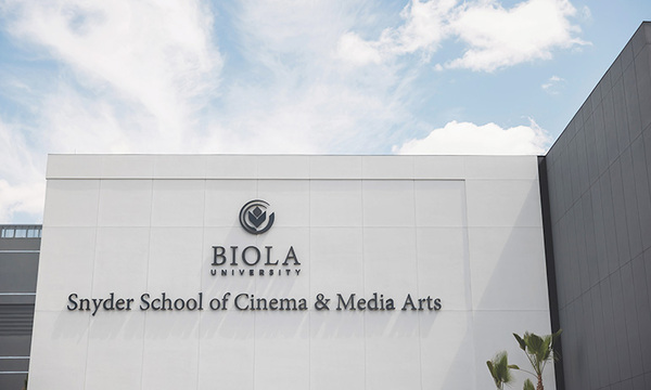 new building front for Biola's film school