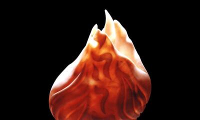 sculpture of a floating flame