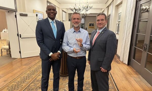 President Corey with John Ojeisekhoba and Paul Cell