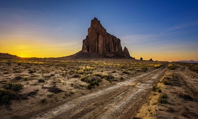 large rock formation in a desert