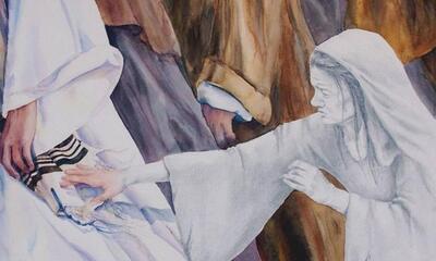 Painting of the woman who touched Jesus