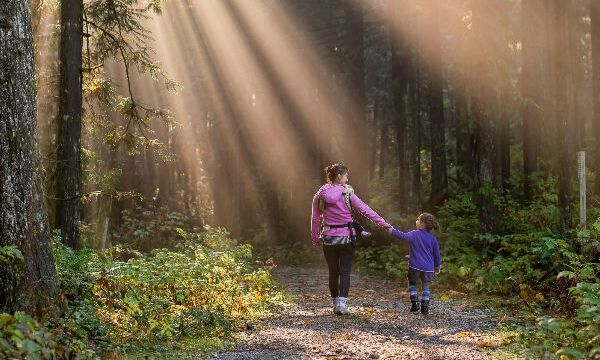 Mother and Son Walking 