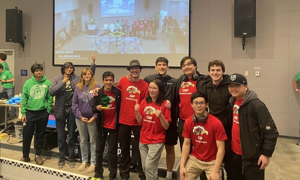 image shows the team with their award 