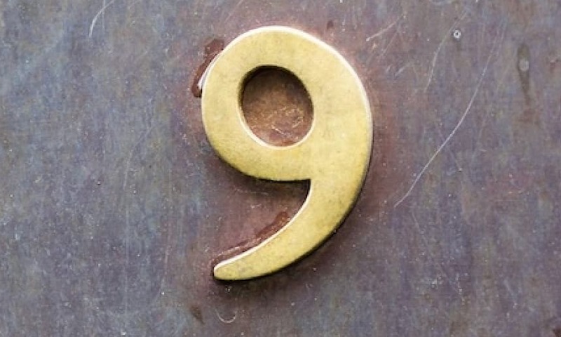 close up photo of gold number 9