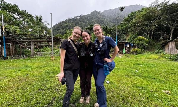 Image shows the Philippines trip three students