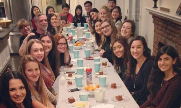 One of the meals Ken and Trudi host students