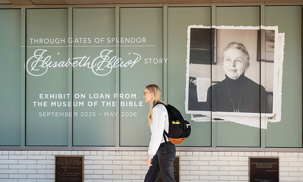 Elisabeth Elliot display at Biola Library