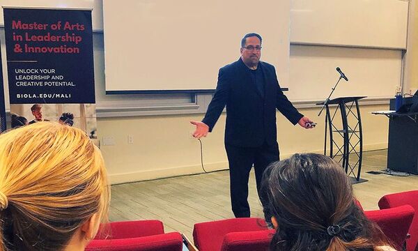 Bob Sokol speaking as part of Crowell's Distinguished Speakers event.