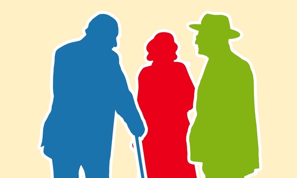 image shows profiles of old people