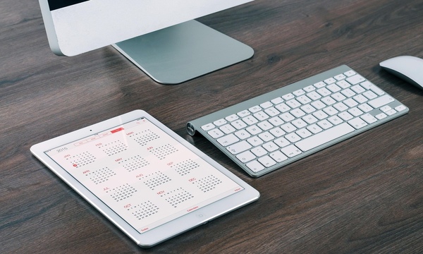 image shows a keyboard and calendar