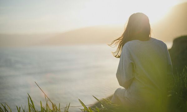 Woman looking at view 
