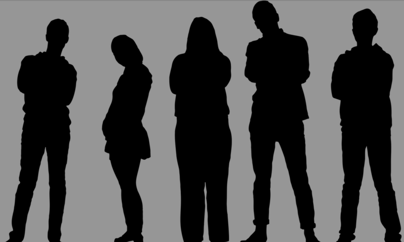 Image shows silhouettes of men and women