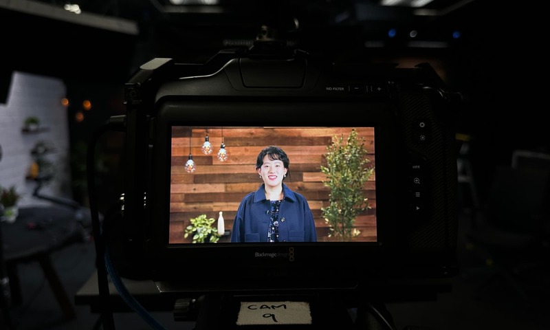 image shows Jane Kim being filmed