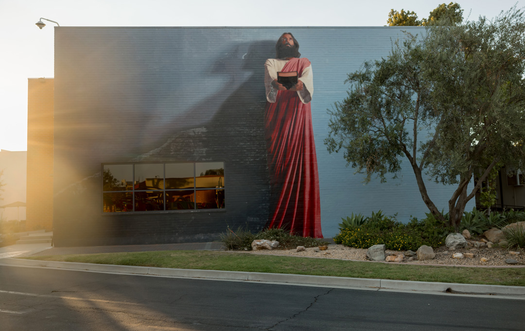 The Jesus mural at Biola University